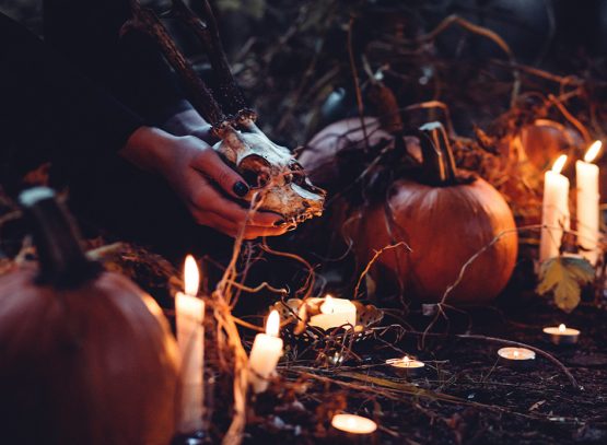 Season of the Witch Playlist. Witch at her Halloween altar.
